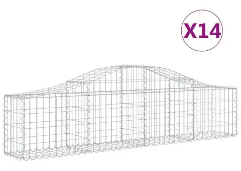Coșuri gabion arcuite 14 buc, 200x30x40/60 cm, fier galvanizat - 2/5