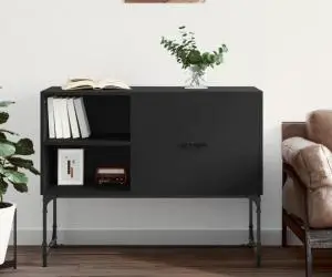 vidaXL Servantă, negru, 100x40x79,5 cm, lemn prelucrat