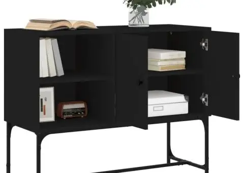 Servantă, negru, 100x40x79,5 cm, lemn prelucrat - 4/5