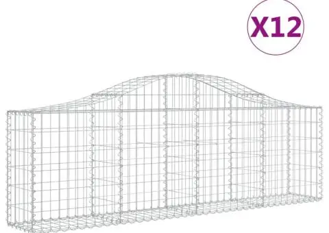 Coșuri gabion arcuite 12 buc, 200x30x60/80 cm, fier galvanizat - 2/5