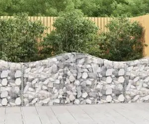 vidaXL Coșuri gabion arcuite 10 buc, 200x30x80/100cm, fier galvanizat