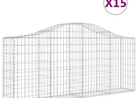 Coșuri gabion arcuite 15 buc, 200x30x80/100cm, fier galvanizat - 2/5