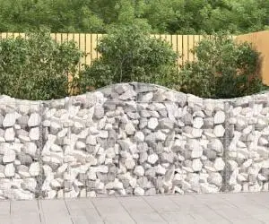 vidaXL Coșuri gabion arcuite 8 buc, 200x30x100/120 cm fier galvanizat
