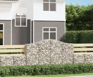 vidaXL Coșuri gabion arcuite 6 buc, 200x30x120/140 cm, fier galvanizat