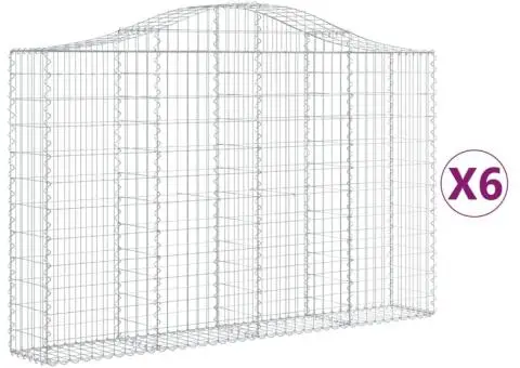 Coșuri gabion arcuite 6 buc, 200x30x120/140 cm, fier galvanizat - 2/5
