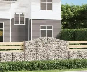 vidaXL Coșuri gabion arcuite 8 buc, 200x30x120/140 cm, fier galvanizat