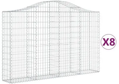 Coșuri gabion arcuite 8 buc, 200x30x120/140 cm, fier galvanizat - 2/5