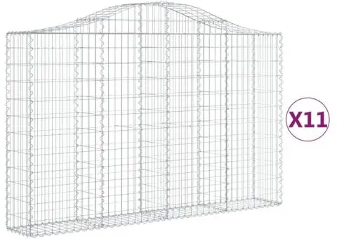 Coșuri gabion arcuite 11 buc, 200x30x120/140cm, fier galvanizat - 2/5