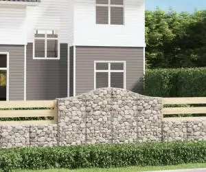vidaXL Coșuri gabion arcuite 13 buc, 200x30x120/140cm, fier galvanizat