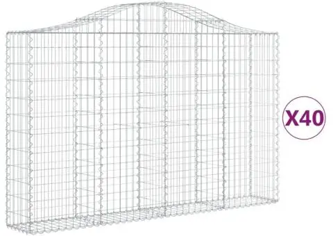 Coșuri gabion arcuite 40 buc, 200x30x120/140cm, fier galvanizat - 2/5