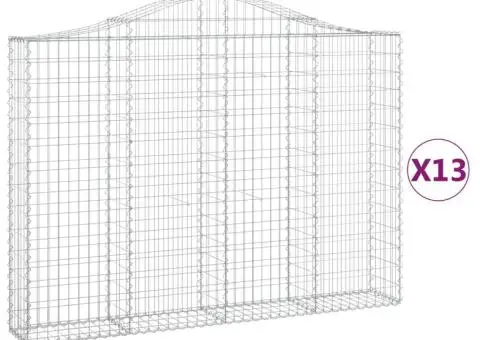 Coșuri gabion arcuite 13 buc, 200x30x140/160cm, fier galvanizat - 2/5