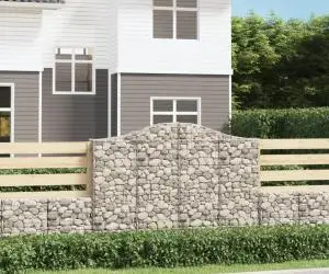vidaXL Coșuri gabion arcuite 25 buc, 200x30x140/160cm, fier galvanizat