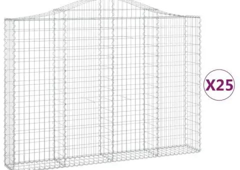 Coșuri gabion arcuite 25 buc, 200x30x140/160cm, fier galvanizat - 2/5