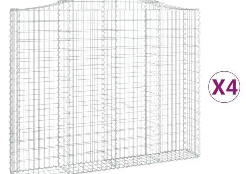 Coșuri gabion arcuite 4 buc, 200x30x160/180 cm, fier galvanizat - 2/5