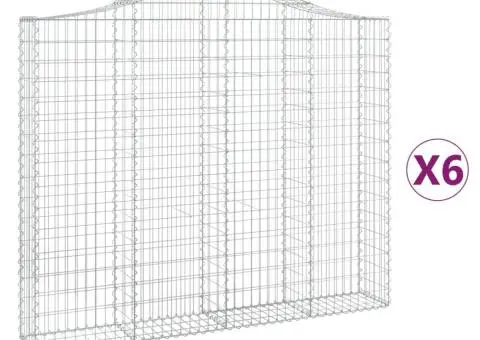 Coșuri gabion arcuite 6 buc, 200x30x160/180 cm, fier galvanizat - 2/5