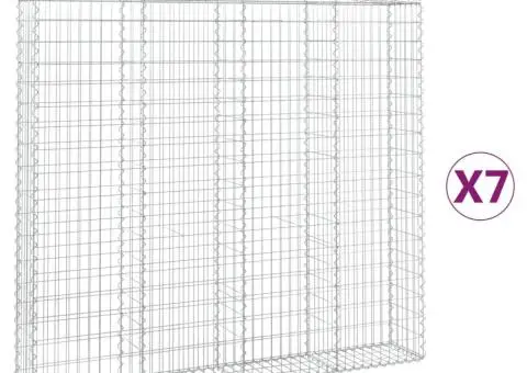 Coșuri gabion arcuite 7 buc, 200x30x180/200cm, fier galvanizat - 2/5