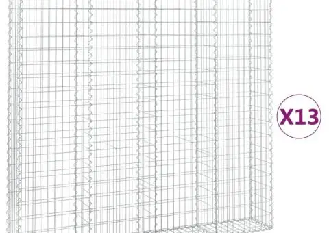 Coșuri gabion arcuite 13 buc, 200x30x180/200cm, fier galvanizat - 2/5