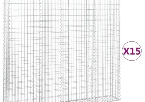 Coșuri gabion arcuite 15 buc, 200x30x180/200cm, fier galvanizat - 2/5