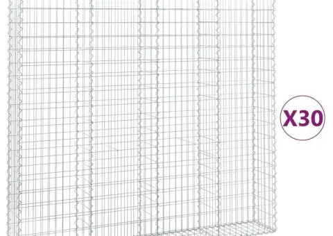 Coșuri gabion arcuite 30 buc, 200x30x180/200cm, fier galvanizat - 2/5