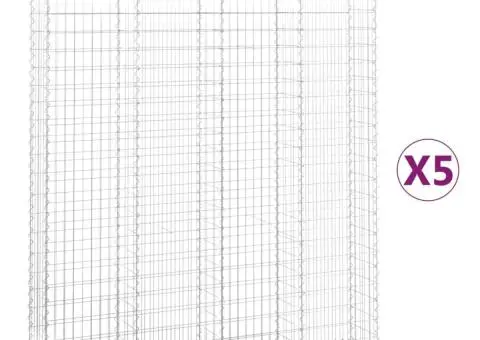 Coșuri gabion arcuite, 5 buc 200x30x220/240cm, fier galvanizat - 2/5