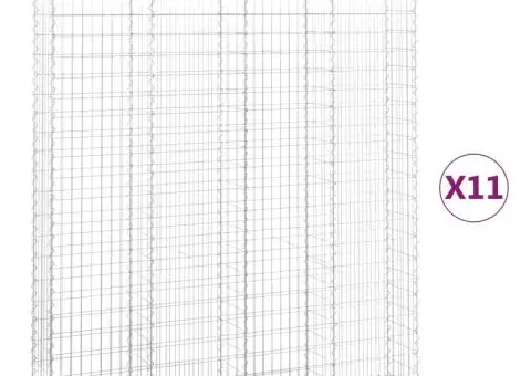 Coșuri gabion arcuite, 11 buc 200x30x220/240cm, fier galvanizat - 2/5