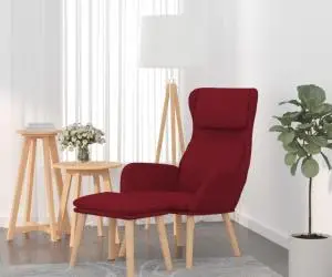 vidaXL Scaun de relaxare cu taburet, roșu vin, catifea