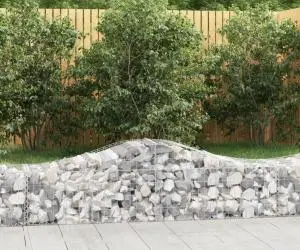vidaXL Coșuri gabion arcuite 3 buc, 200x50x40/60 cm, fier galvanizat