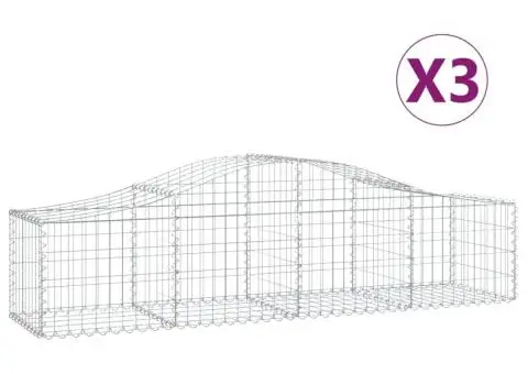 Coșuri gabion arcuite 3 buc, 200x50x40/60 cm, fier galvanizat - 2/5