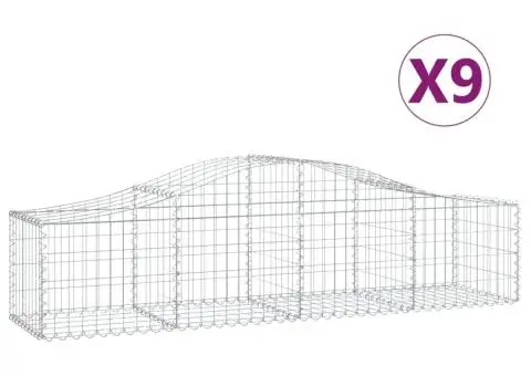 Coșuri gabion arcuite 9 buc, 200x50x40/60 cm, fier galvanizat - 2/5