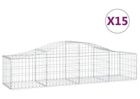 Coșuri gabion arcuite 15 buc, 200x50x40/60 cm, fier galvanizat - 2/5