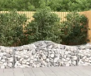 vidaXL Coșuri gabion arcuite 3 buc, 200x50x60/80 cm, fier galvanizat