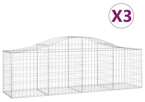 Coșuri gabion arcuite 3 buc, 200x50x60/80 cm, fier galvanizat - 2/5