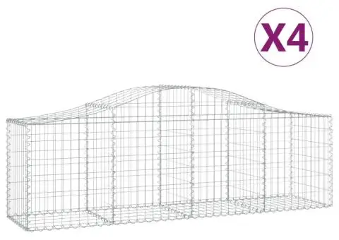 Coșuri gabion arcuite 4 buc, 200x50x60/80 cm, fier galvanizat - 2/5