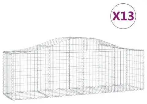 Coșuri gabion arcuite 13 buc, 200x50x60/80 cm, fier galvanizat - 2/5