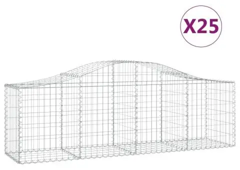 Coșuri gabion arcuite 25 buc, 200x50x60/80 cm, fier galvanizat - 2/5