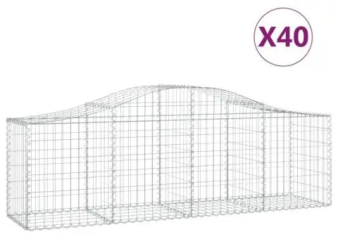 Coșuri gabion arcuite 40 buc, 200x50x60/80 cm, fier galvanizat - 2/5