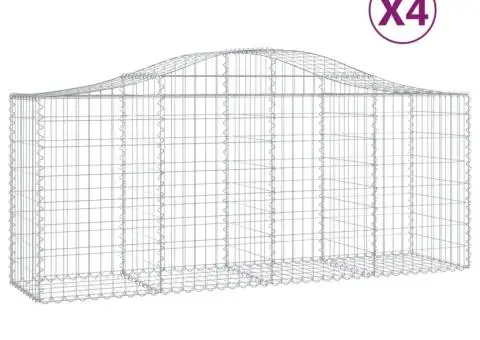Coșuri gabion arcuite 4 buc, 200x50x80/100 cm, fier galvanizat - 2/5