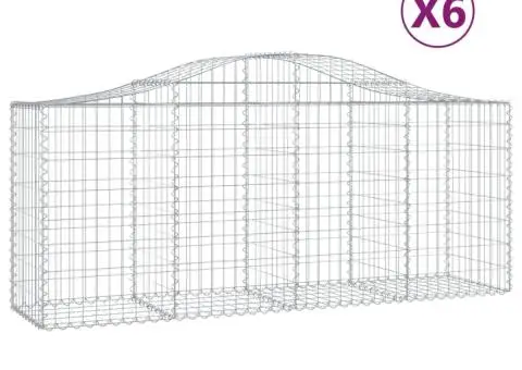 Coșuri gabion arcuite 6 buc, 200x50x80/100 cm, fier galvanizat - 2/5