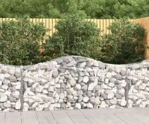 vidaXL Coșuri gabion arcuite 11 buc, 200x50x80/100 cm, fier galvanizat