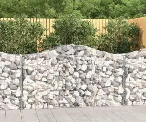 vidaXL Coșuri gabion arcuite 2 buc, 200x50x100/120 cm fier galvanizat