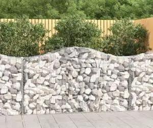 vidaXL Coșuri gabion arcuite 18 buc, 200x50x100/120cm, fier galvanizat