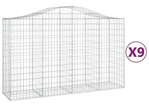 Coșuri gabion arcuite 9 buc, 200x50x120/140 cm, fier galvanizat - 2/5