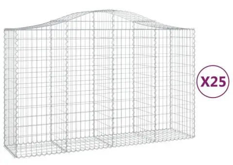 Coșuri gabion arcuite 25 buc, 200x50x120/140cm, fier galvanizat - 2/5
