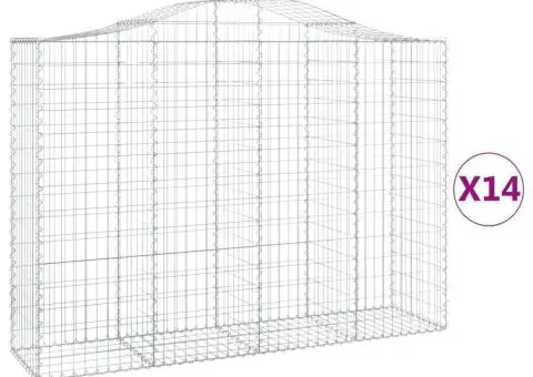 Coșuri gabion arcuite 14 buc, 200x50x140/160cm, fier galvanizat - 2/5
