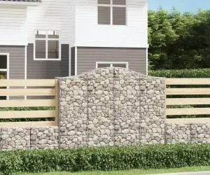vidaXL Coșuri gabion arcuite 4 buc, 200x50x160/180 cm, fier galvanizat