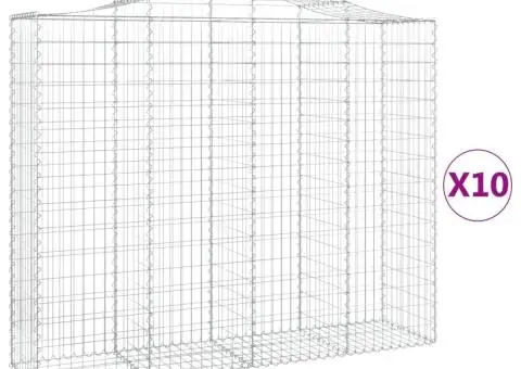 Coșuri gabion arcuite 10 buc, 200x50x160/180cm, fier galvanizat - 2/5