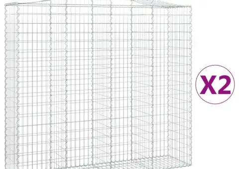 Coșuri gabion arcuite 2 buc, 200x50x180/200 cm, fier galvanizat - 2/5