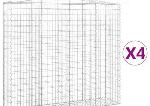 Coșuri gabion arcuite 4 buc, 200x50x180/200 cm, fier galvanizat - 2/5