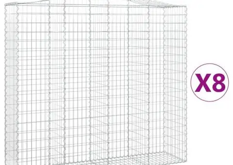 Coșuri gabion arcuite 8 buc, 200x50x180/200 cm, fier galvanizat - 2/5