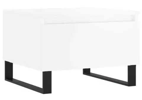 Mese de cafea 2 buc. alb extralucios 50x46x35 cm lemn compozit - 5/5